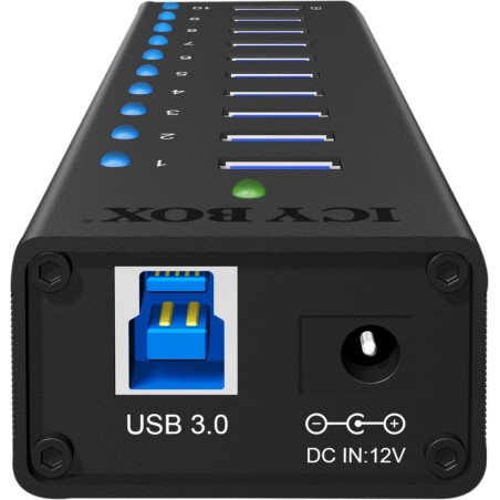 "RaidSonic ICY BOX IB-AC6110 USB Hub - 10 Ports for Ultimate Connectivity & Convenience - Order Now!"
